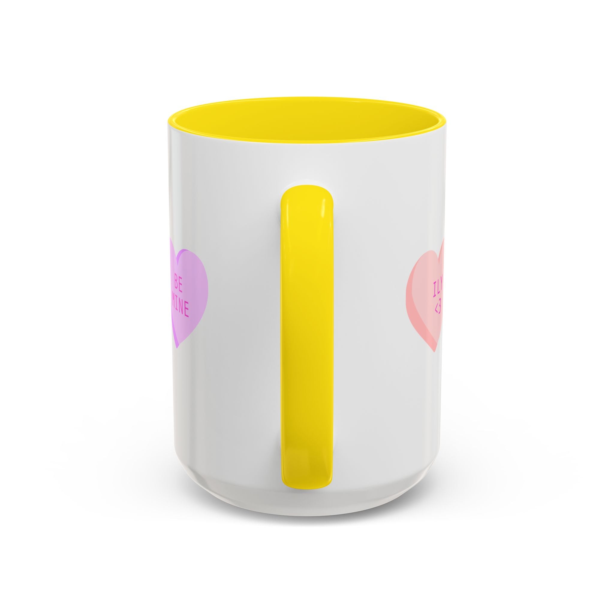 Valentine Conversation Hearts Accent Coffee Mug — Pastel XOXO, Be Mine, LUV U Design