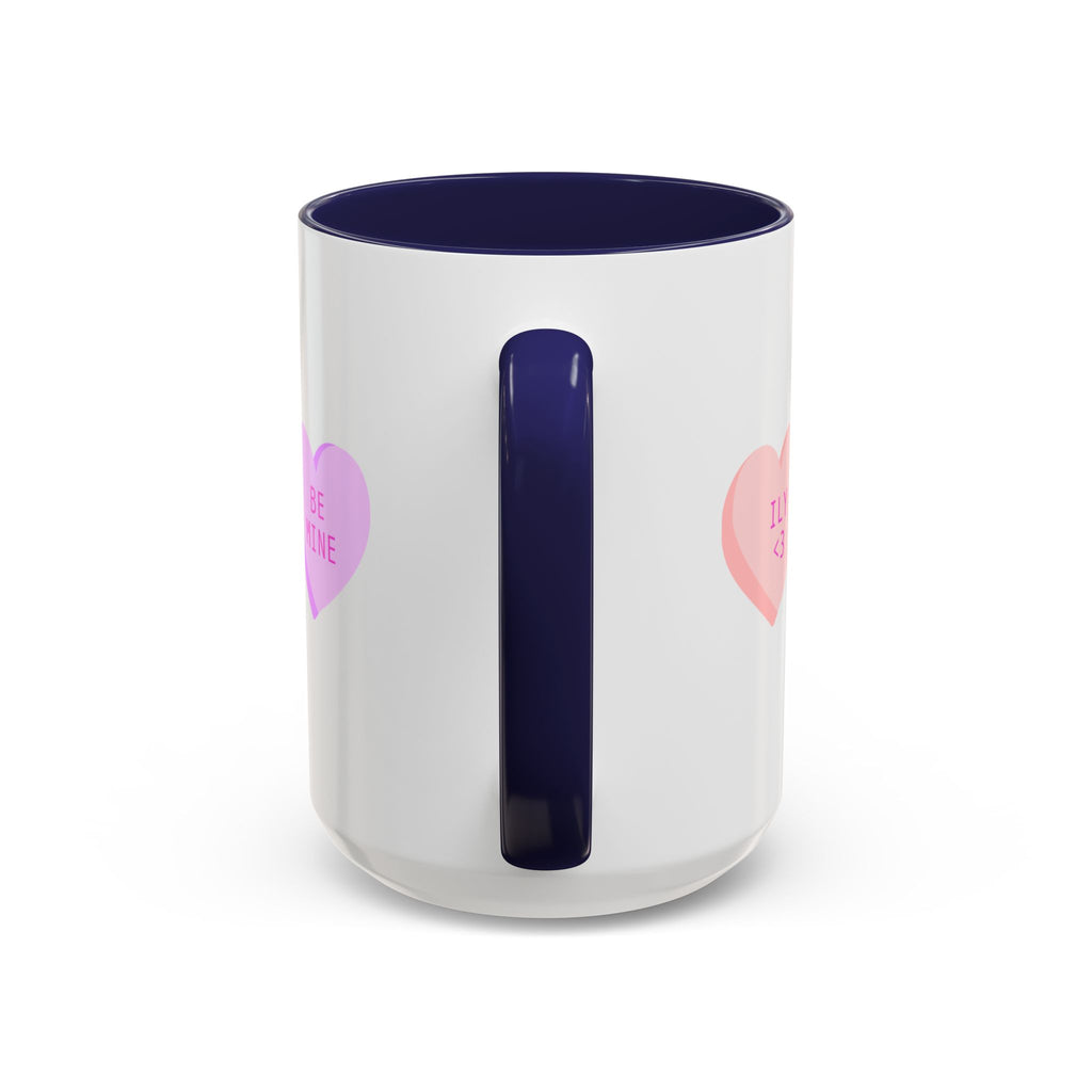 Valentine Conversation Hearts Accent Coffee Mug — Pastel XOXO, Be Mine, LUV U Design
