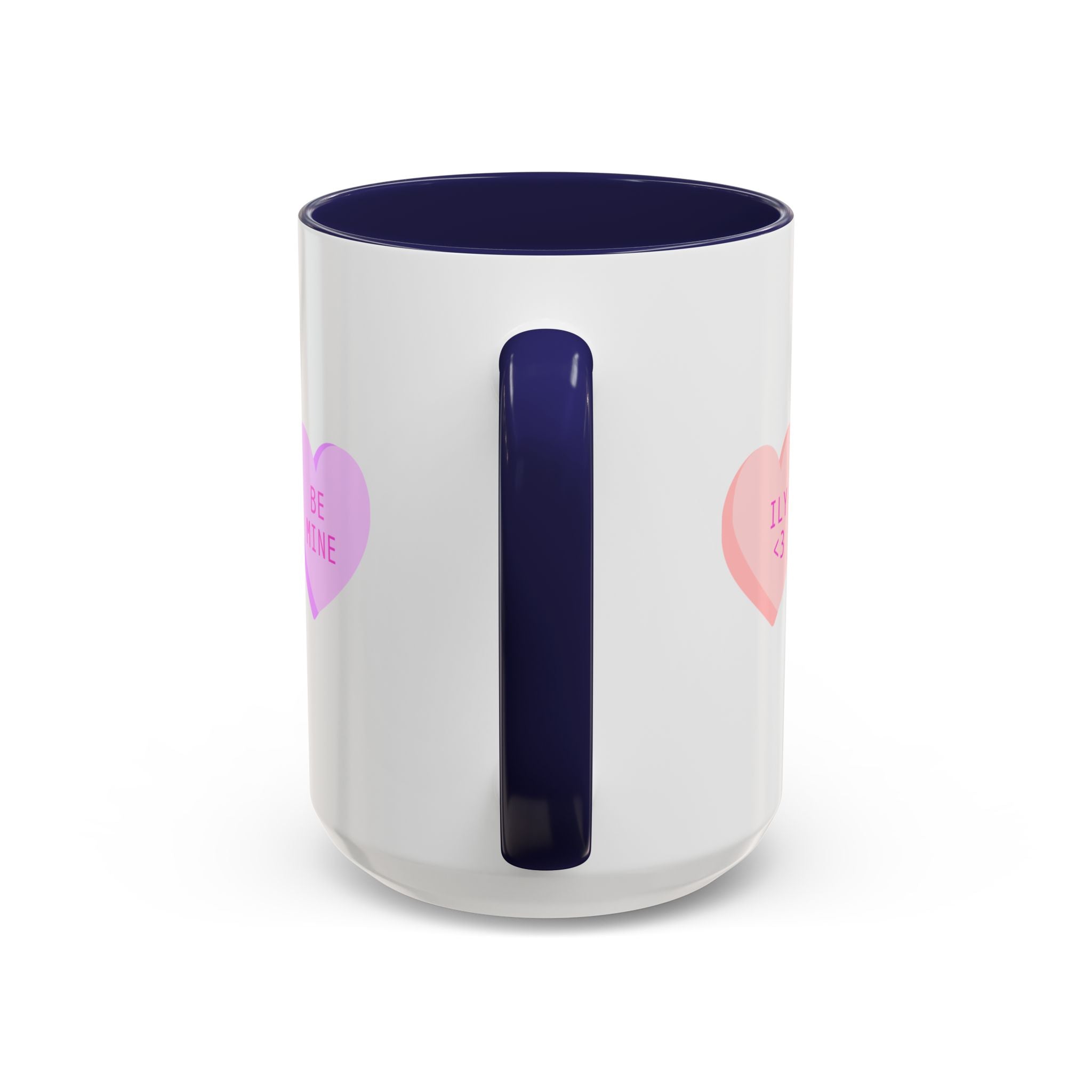 Valentine Conversation Hearts Accent Coffee Mug — Pastel XOXO, Be Mine, LUV U Design