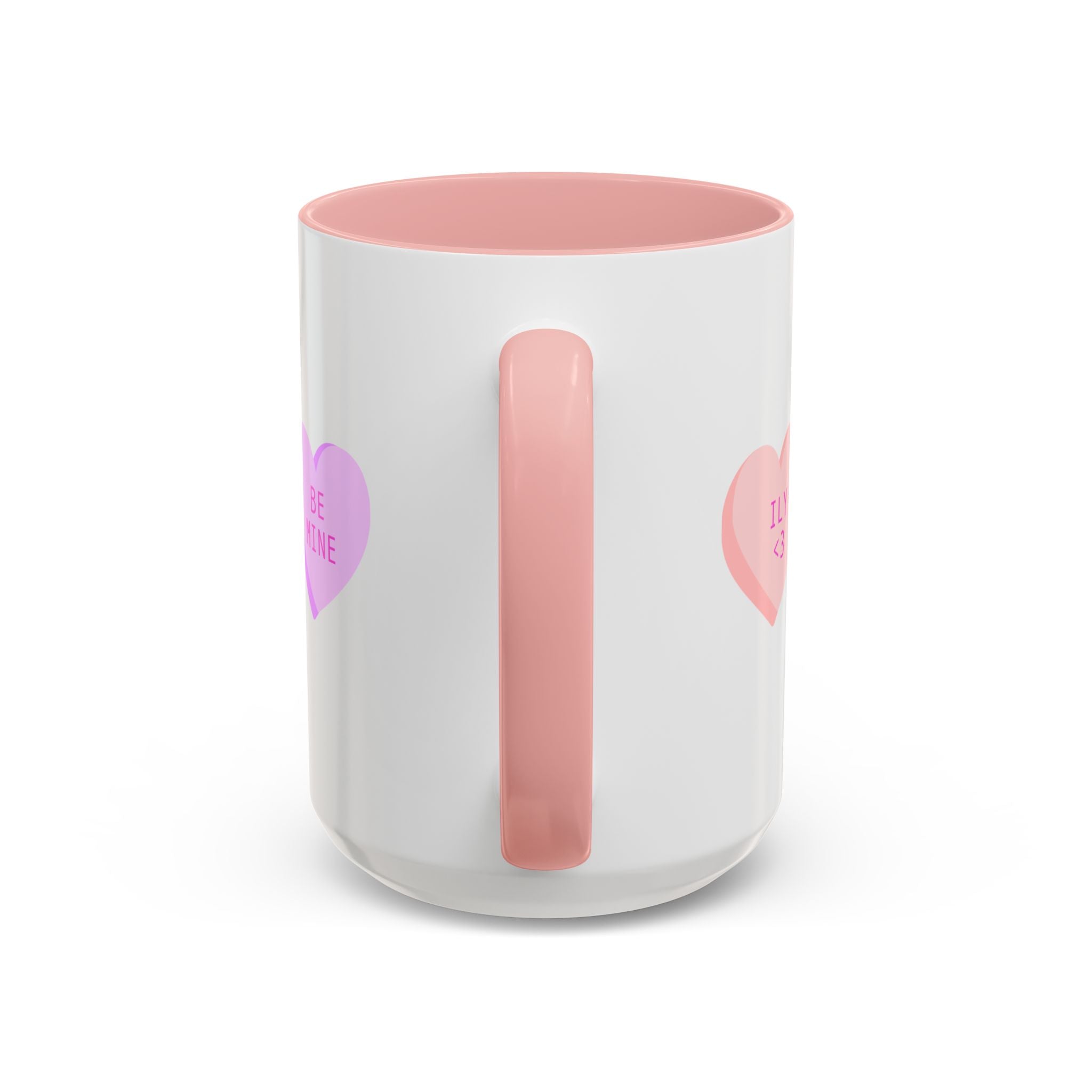 Valentine Conversation Hearts Accent Coffee Mug — Pastel XOXO, Be Mine, LUV U Design